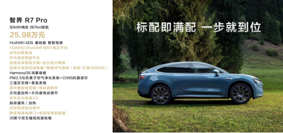 鴻蒙智行首款轎跑SUV智界R7正式上市！建議零售價 25.98萬元起（改）3864